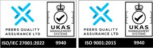 ISO 27001 and 9001 logos